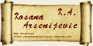 Kosana Arsenijević vizit kartica